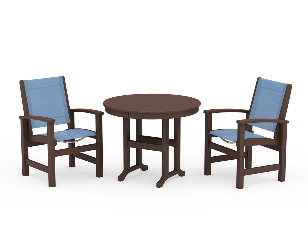 POLYWOOD® Coastal 3-Piece Round Dining Set