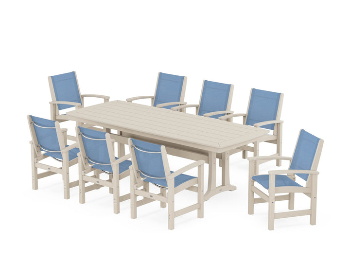 POLYWOOD® Coastal 9-Piece Dining Set with Trestle Legs