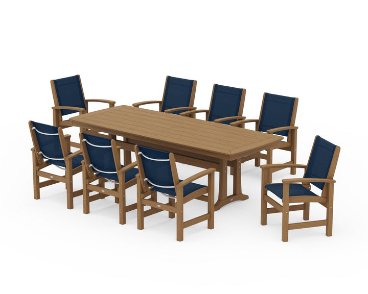 POLYWOOD® Coastal 9-Piece Dining Set with Trestle Legs