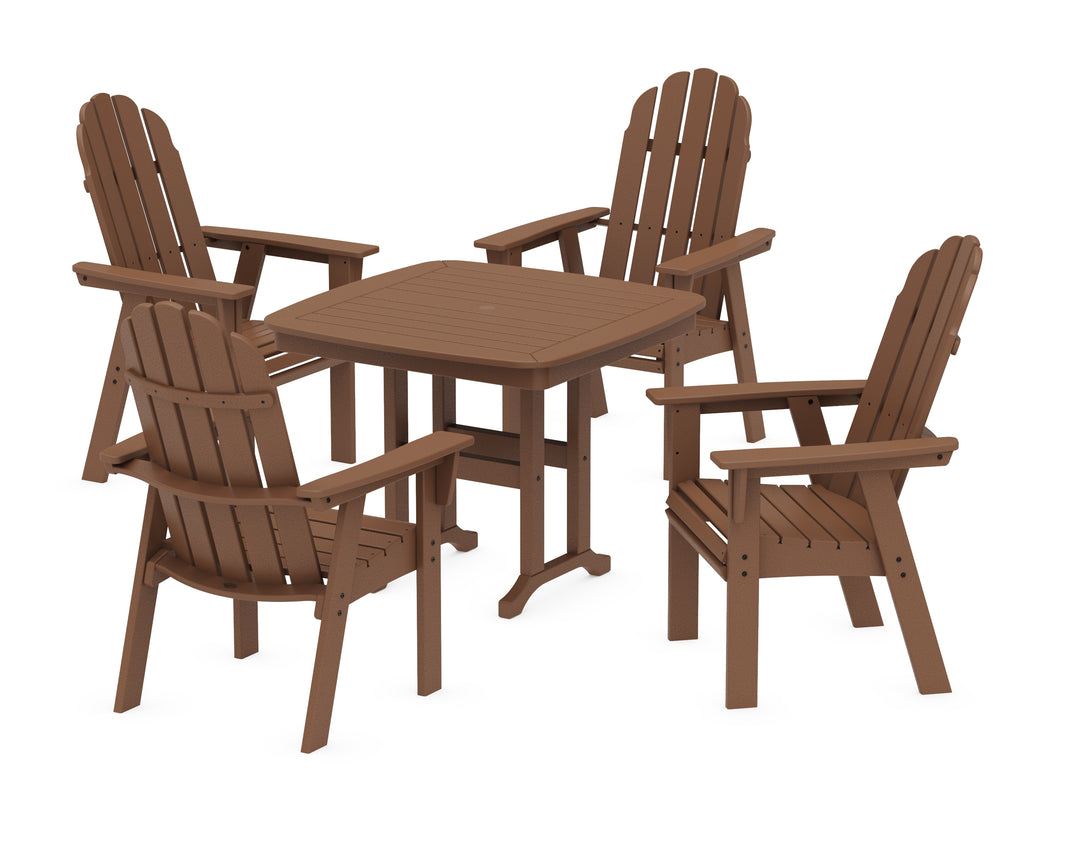 POLYWOOD® Vineyard Curveback Adirondack 5-Piece Dining Set