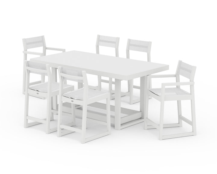 POLYWOOD® EDGE Sling 7-Piece Counter Table Set