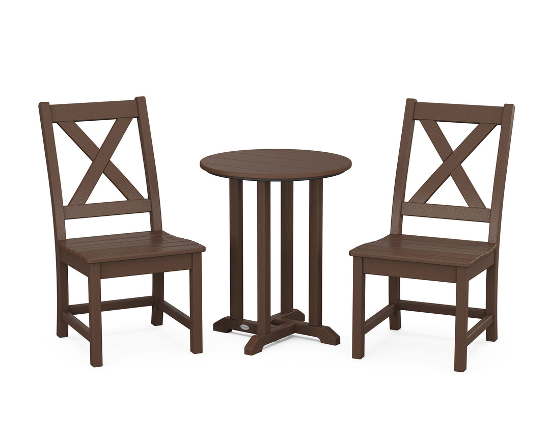 POLYWOOD® Braxton Side Chair 3-Piece Round Bistro Dining Set