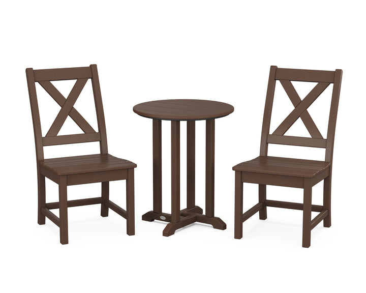 POLYWOOD® Braxton Side Chair 3-Piece Round Bistro Dining Set