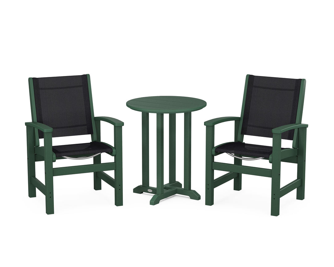 POLYWOOD® Coastal 3-Piece Round Bistro Dining Set