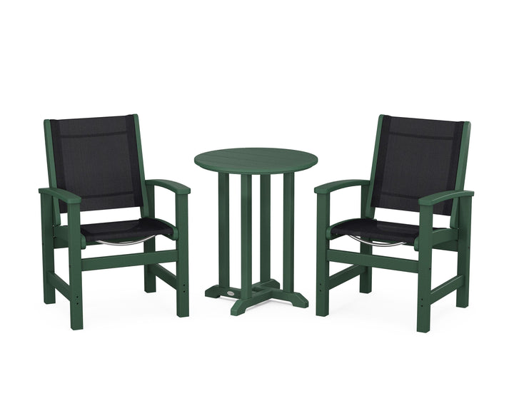 POLYWOOD® Coastal 3-Piece Round Bistro Dining Set