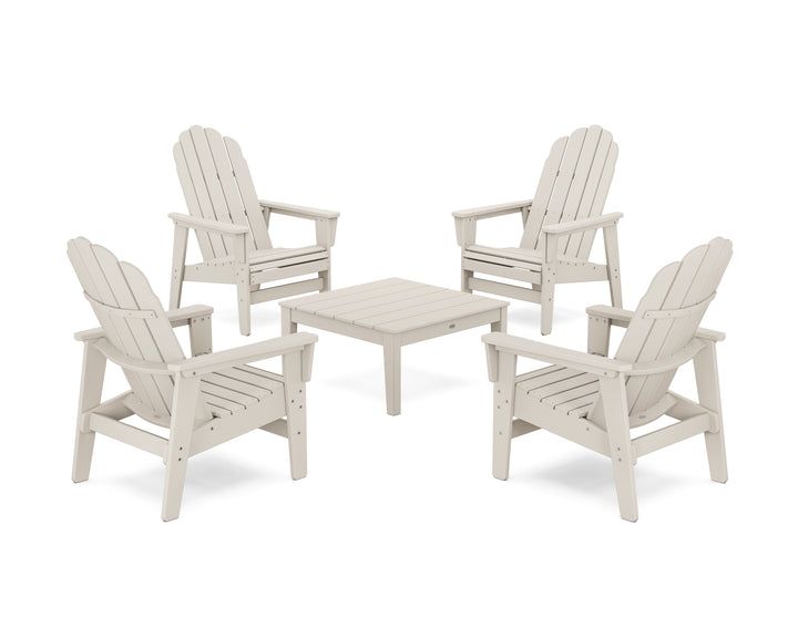 POLYWOOD® 5-Piece Vineyard Grand Upright Adirondack Chair Conversation Group