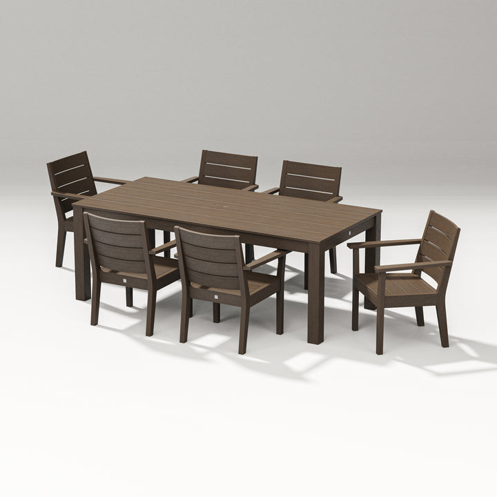 PW Designer Series Latitude 7-Piece Arm Chair Dining Set - Parsons 84"