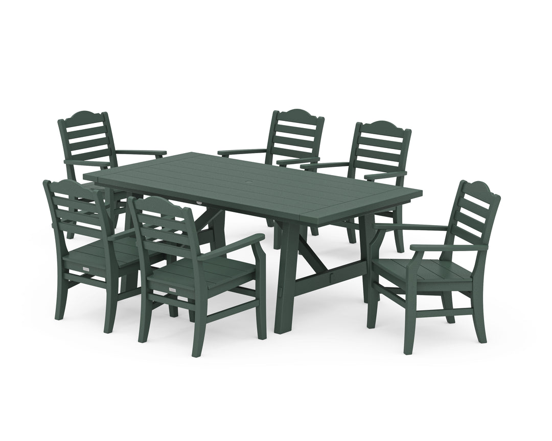 POLYWOOD® Savannah Arm Chair 7-Piece Rustic Farmhouse Dining Set