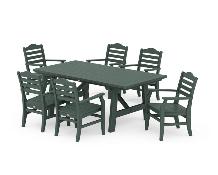 POLYWOOD® Savannah Arm Chair 7-Piece Rustic Farmhouse Dining Set