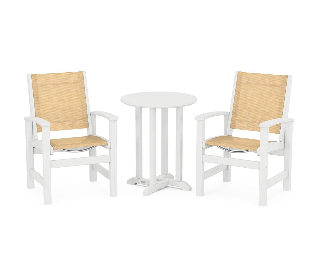 POLYWOOD® Coastal 3-Piece Round Bistro Dining Set