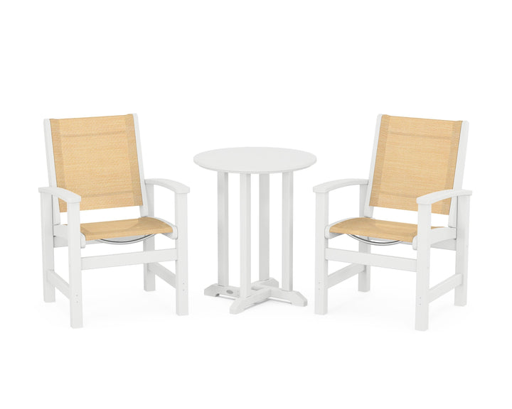 POLYWOOD® Coastal 3-Piece Round Bistro Dining Set