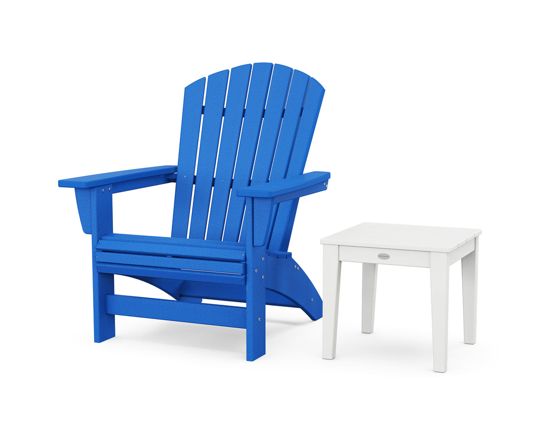 POLYWOOD® Nautical Grand Adirondack Chair with Side Table