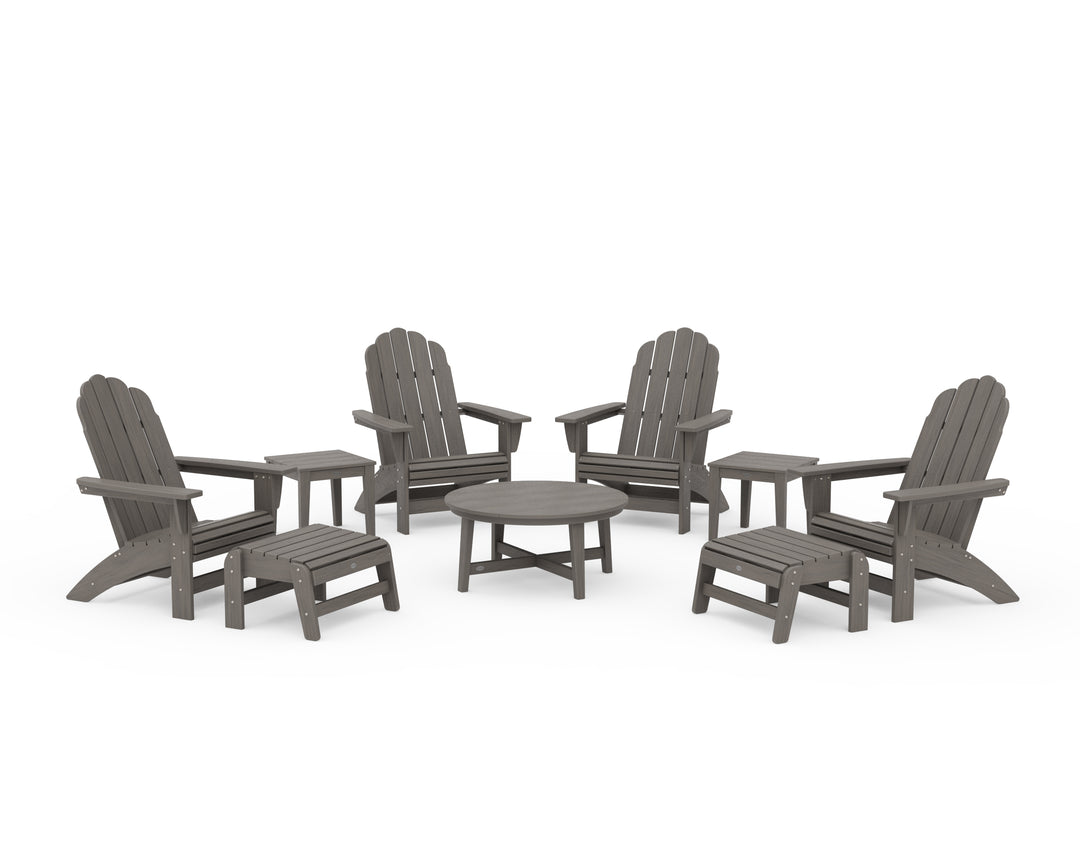 POLYWOOD® Vineyard Grand Adirondack 9-Piece Conversation Set