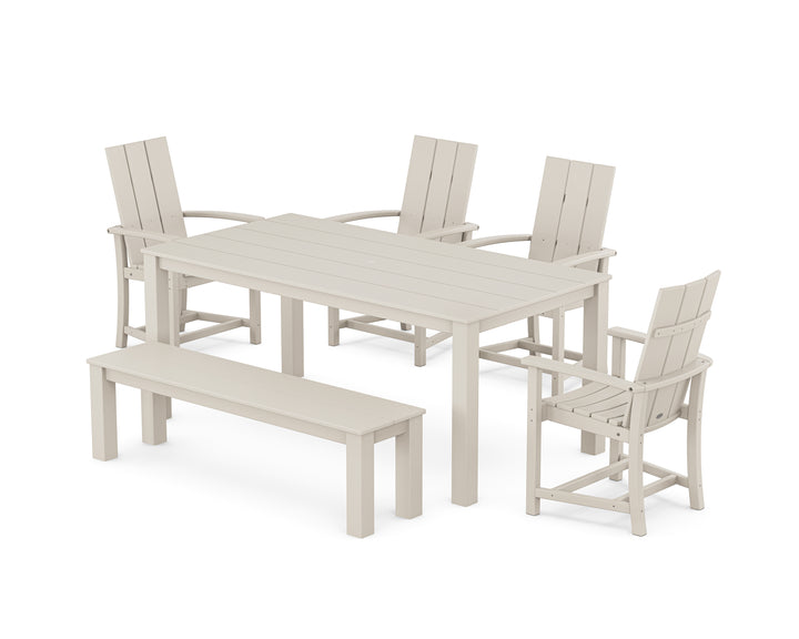 POLYWOOD® Modern Adirondack 6-Piece Parsons Dining Set with Bench