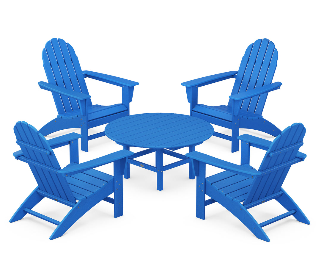 POLYWOOD® Vineyard 5-Piece Adirondack Chair Conversation Set