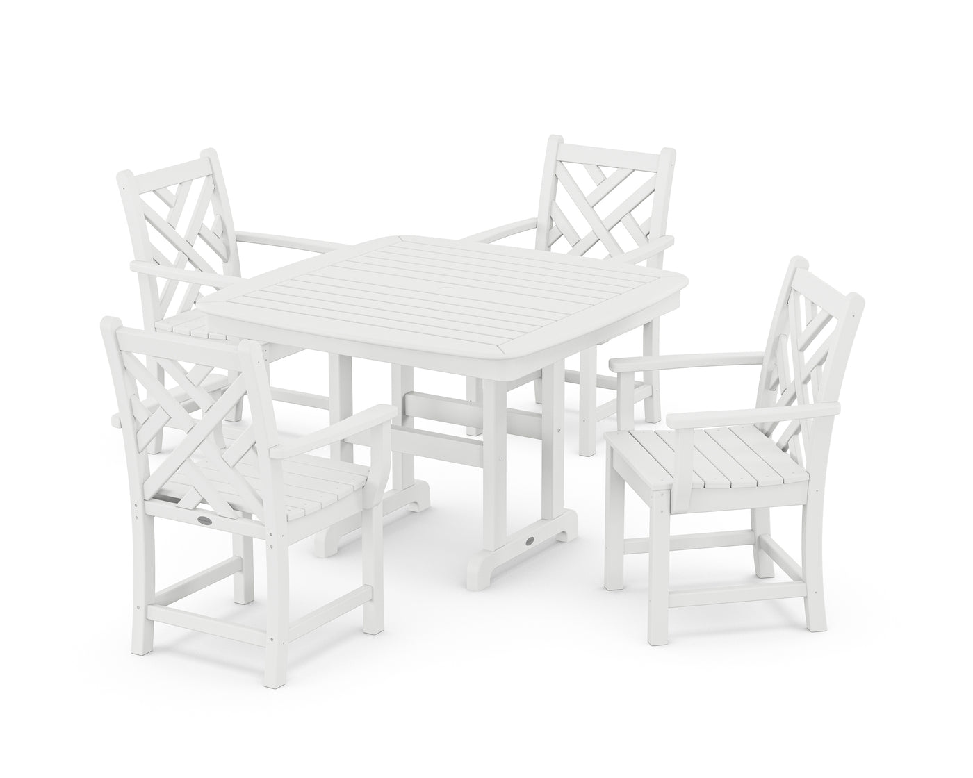 Chippendale 5-Piece Dining Set with Trestle Legs