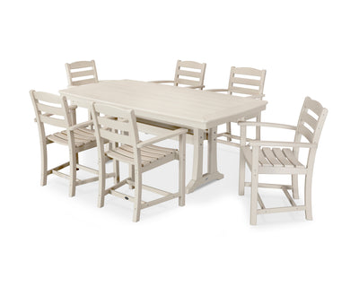 La Casa CafŽ 7-Piece Arm Chair Dining Set with Trestle Legs