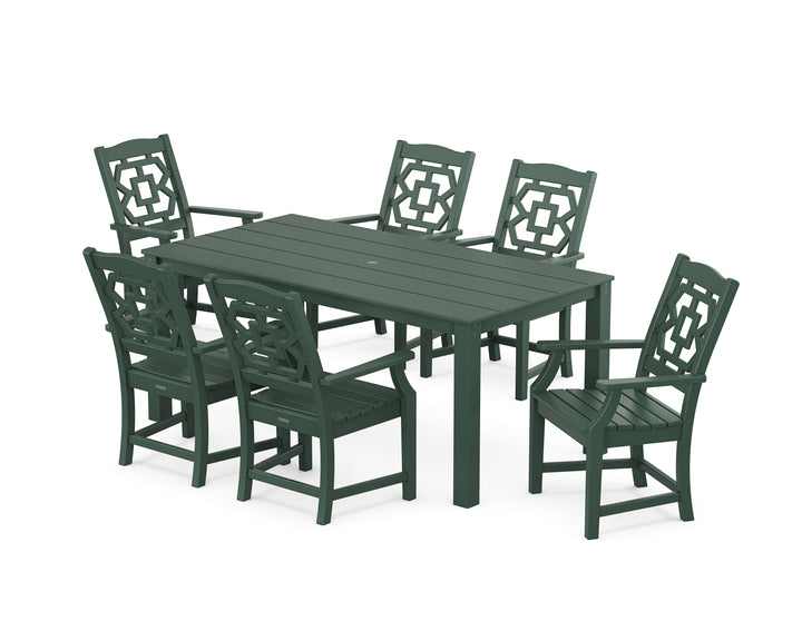 Martha Stewart by POLYWOOD® Chinoiserie Arm Chair 7-Piece Parsons Dining Set