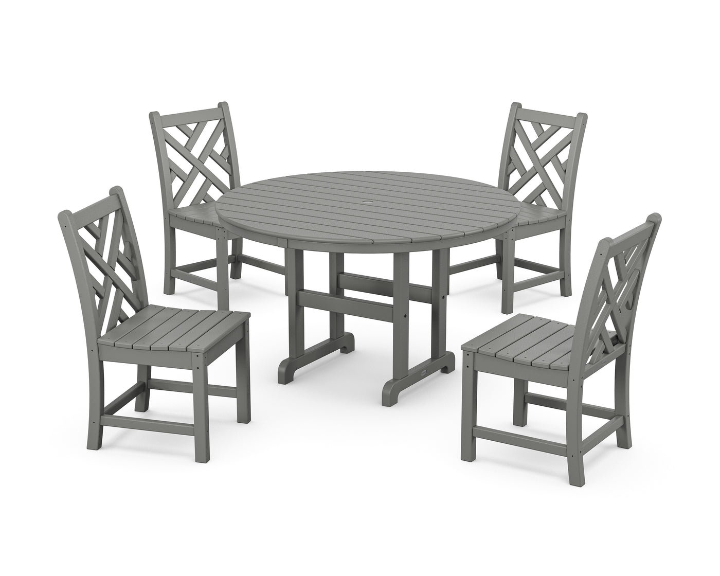 Chippendale 5-Piece Round Farmhouse Side Chair Dining Set