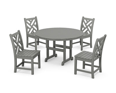 Chippendale 5-Piece Round Farmhouse Side Chair Dining Set