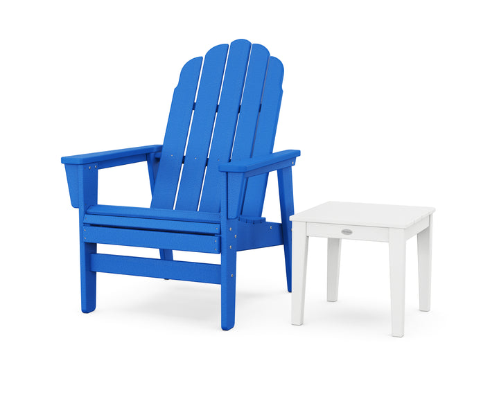 POLYWOOD® Vineyard Grand Upright Adirondack Chair with Side Table