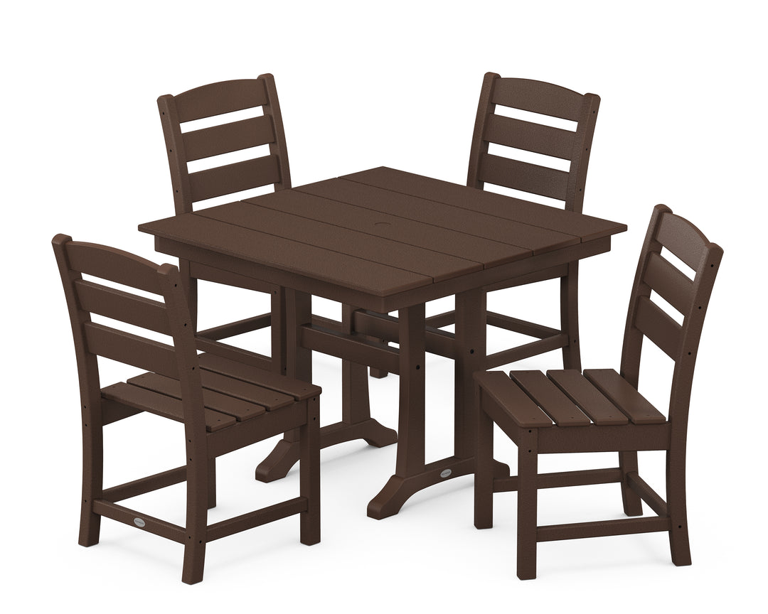 POLYWOOD® Lakeside 5-Piece Farmhouse Trestle Side Chair Dining Set
