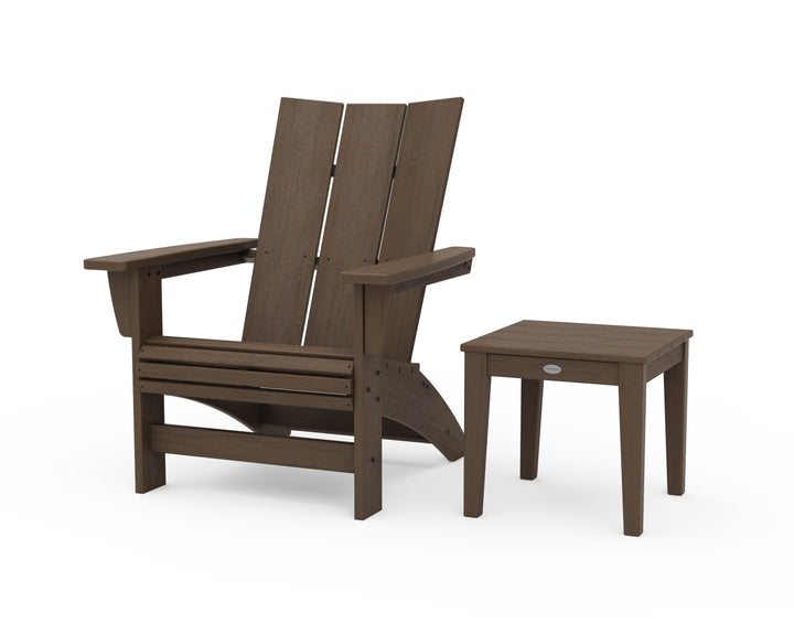 POLYWOOD® Modern Grand Adirondack Chair with Side Table
