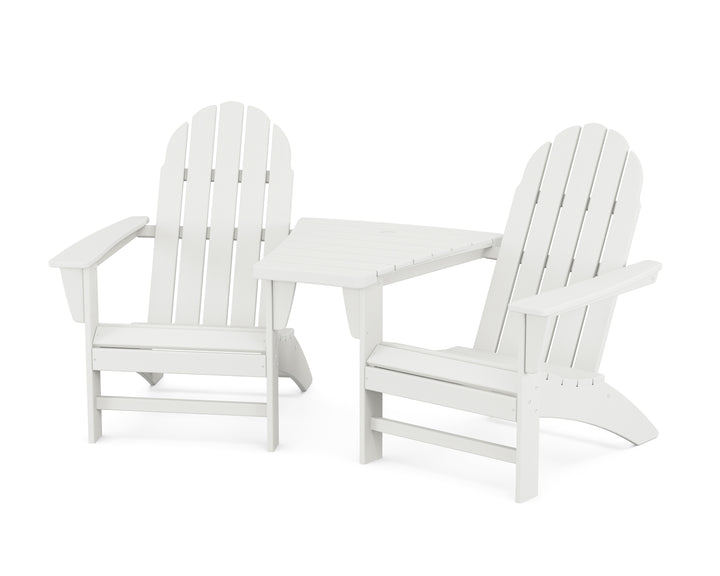 POLYWOOD® Vineyard 3-Piece Adirondack Set with Angled Connecting Table