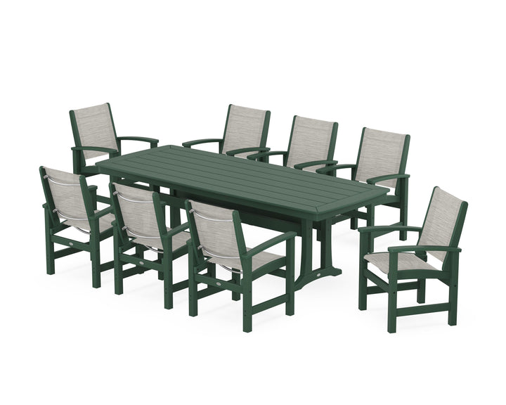 POLYWOOD® Coastal 9-Piece Dining Set with Trestle Legs