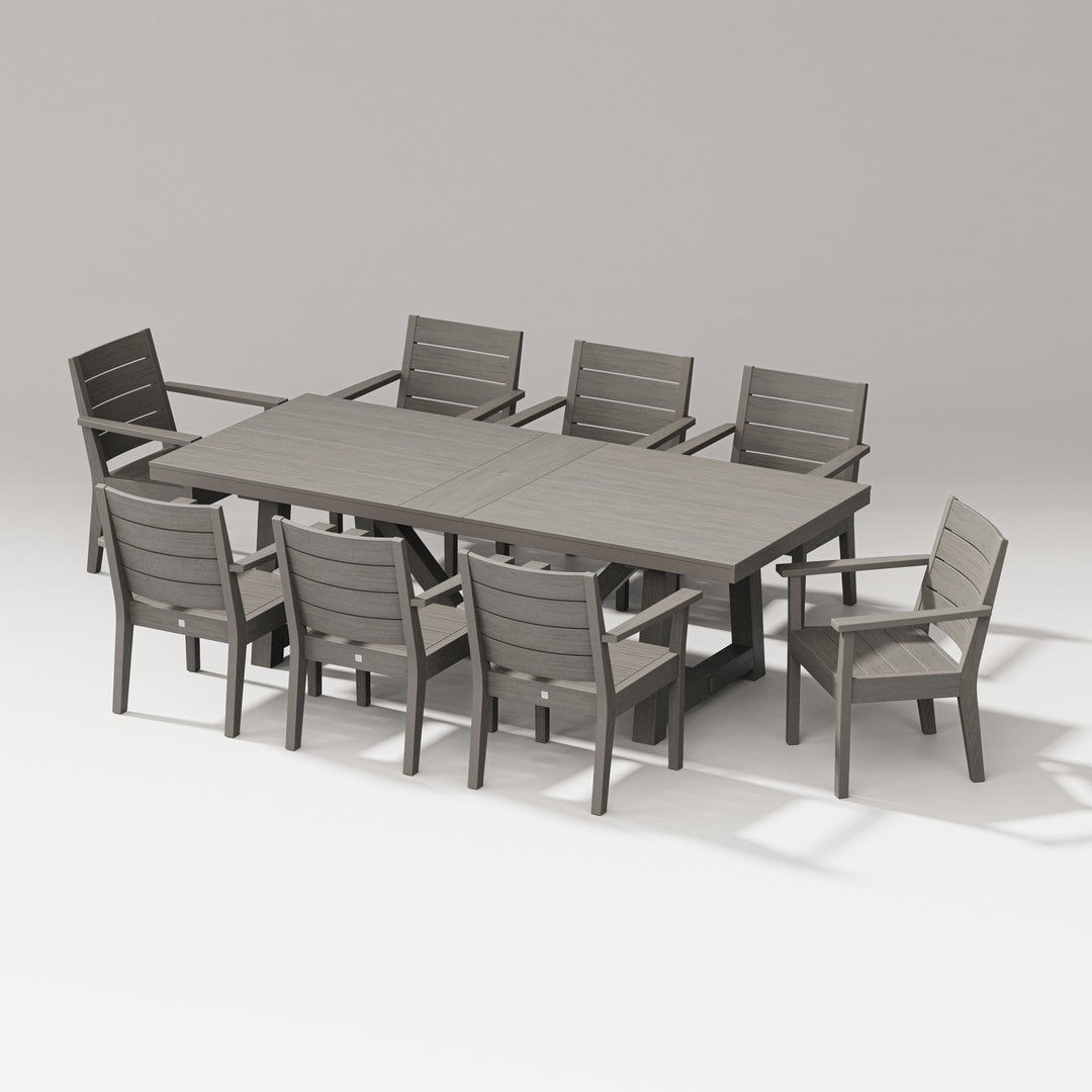 PW Designer Series Latitude 9-Piece A-Frame Table Dining Set
