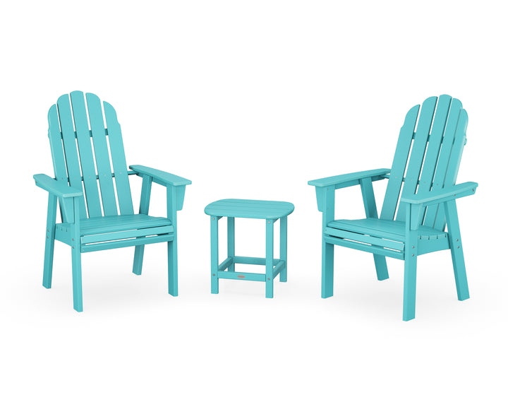POLYWOOD® Vineyard 3-Piece Curveback Upright Adirondack Chair Set