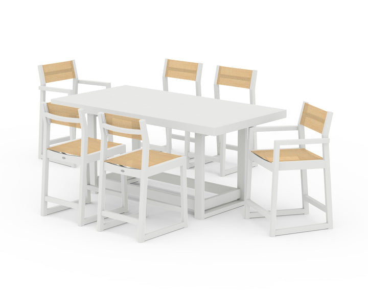 POLYWOOD® EDGE Sling 7-Piece Counter Table Set