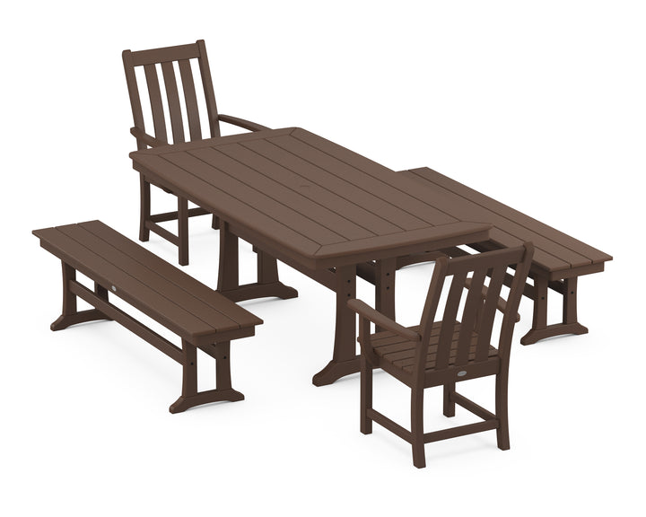 POLYWOOD® Vineyard 5-Piece Dining Set with Trestle Legs