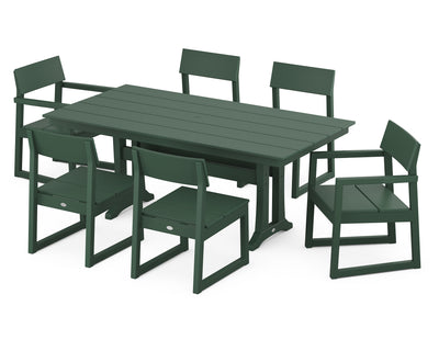 EDGE 7-Piece Farmhouse Trestle Dining Set