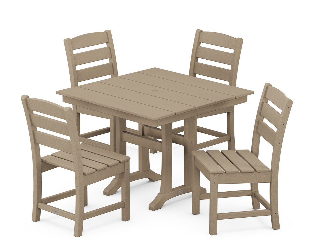 POLYWOOD® Lakeside 5-Piece Farmhouse Trestle Side Chair Dining Set