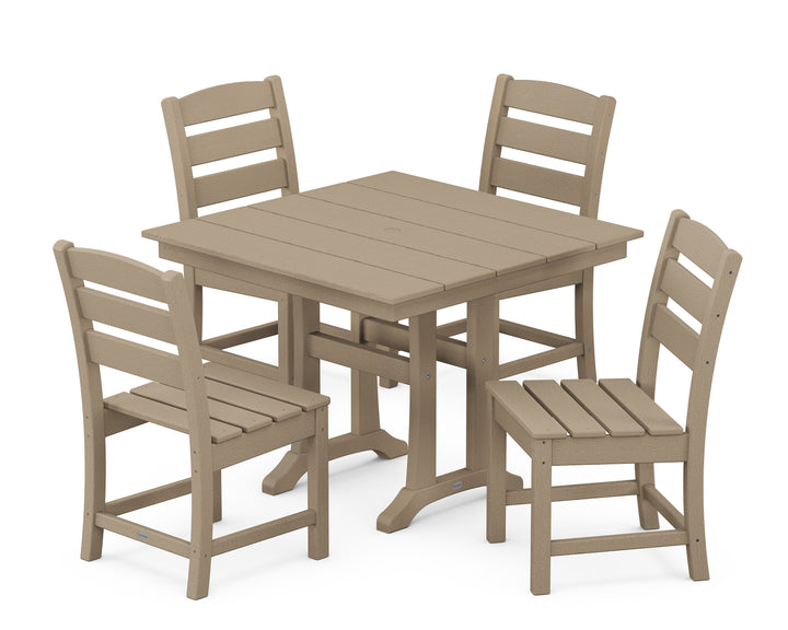 POLYWOOD® Lakeside 5-Piece Farmhouse Trestle Side Chair Dining Set