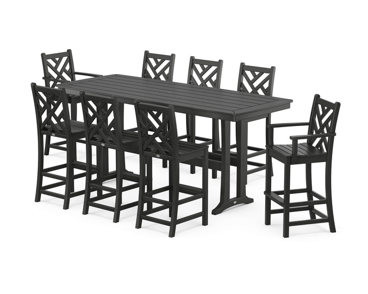 POLYWOOD® Chippendale 9-Piece Bar Set with Trestle Legs