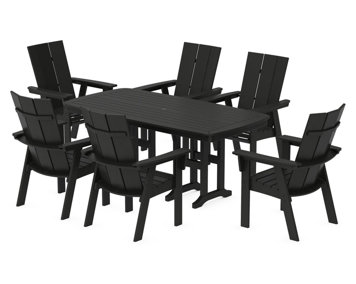 POLYWOOD® Modern Curveback Adirondack 7-Piece Dining Set