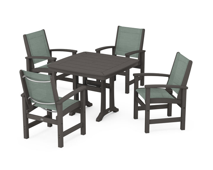 POLYWOOD® Coastal 5-Piece Dining Set with Trestle Legs