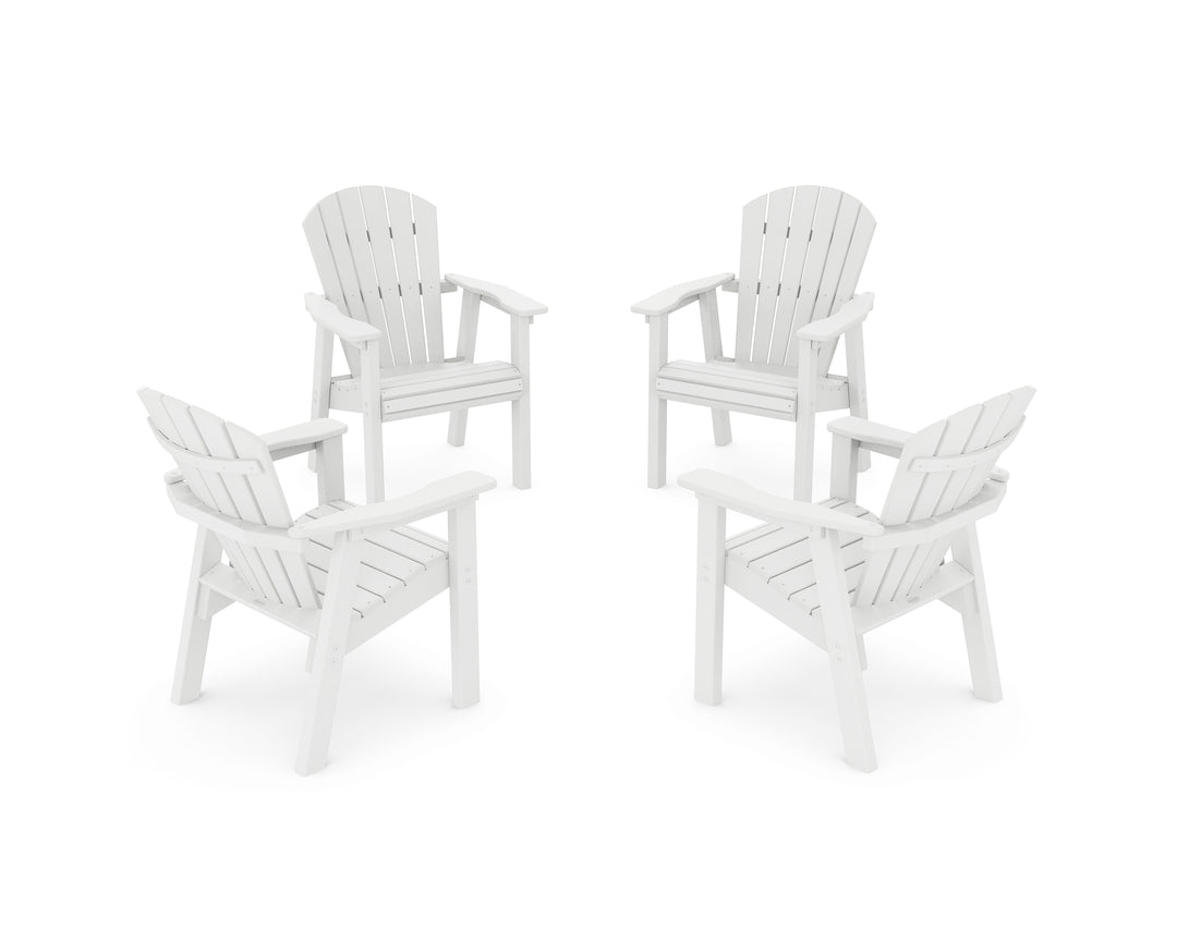 POLYWOOD® Seashell 4-Piece Upright Adirondack Conversation Set