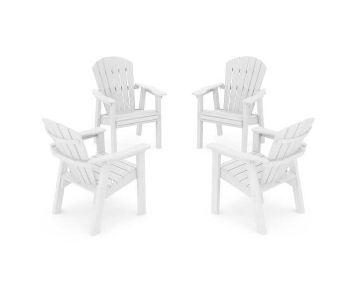 POLYWOOD® Seashell 4-Piece Upright Adirondack Conversation Set
