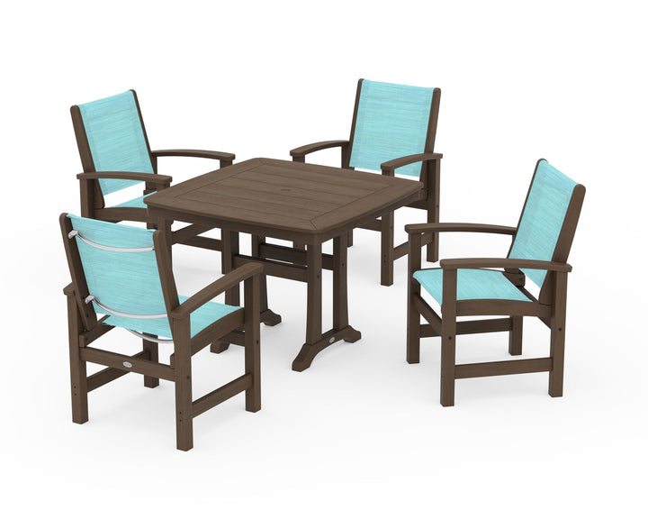 POLYWOOD® Coastal 5-Piece Dining Set with Trestle Legs