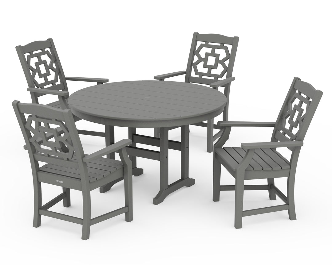Martha Stewart by POLYWOOD® Chinoiserie 5-Piece Round Farmhouse Dining Set