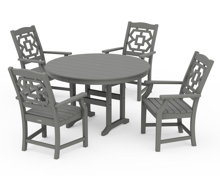 Martha Stewart by POLYWOOD® Chinoiserie 5-Piece Round Farmhouse Dining Set