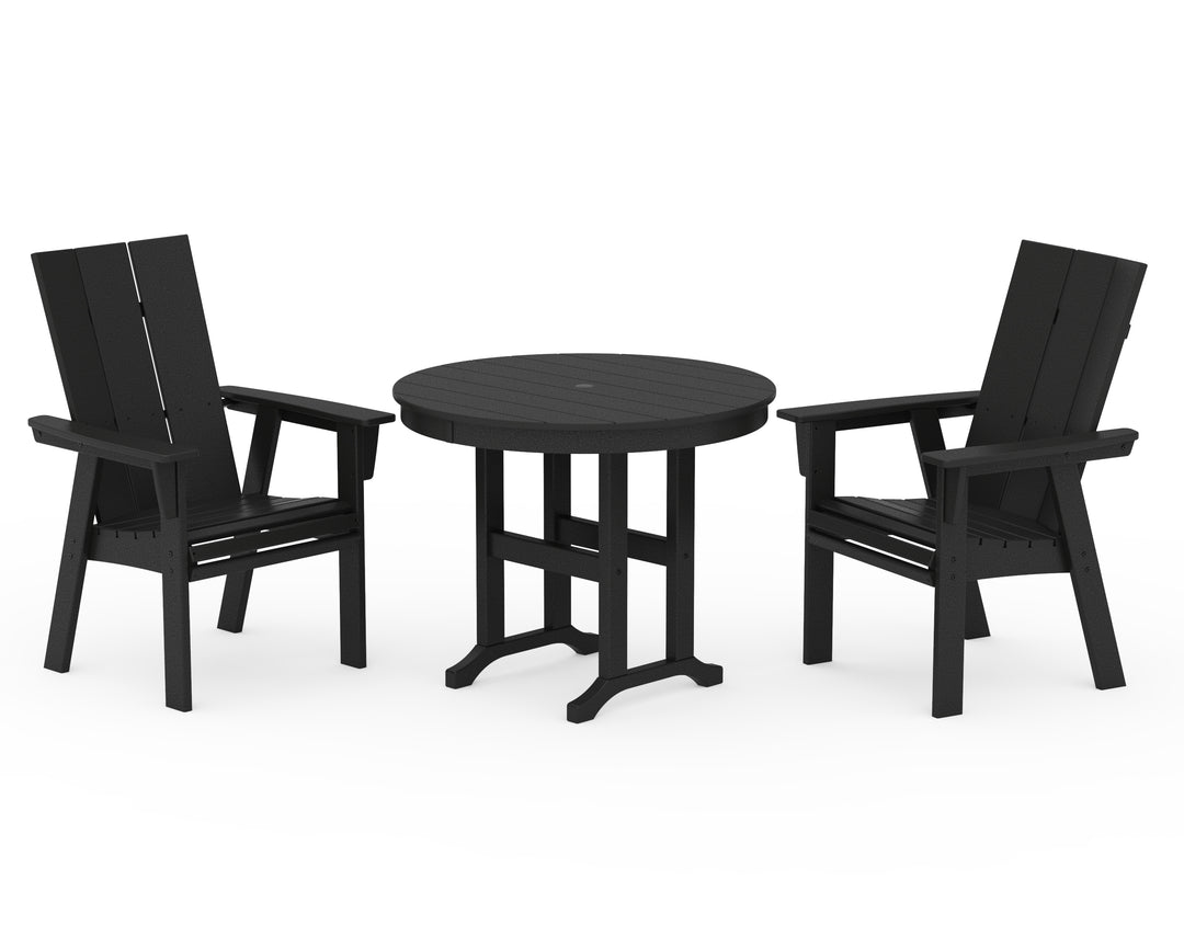 POLYWOOD® Modern Adirondack 3-Piece Round Dining Set