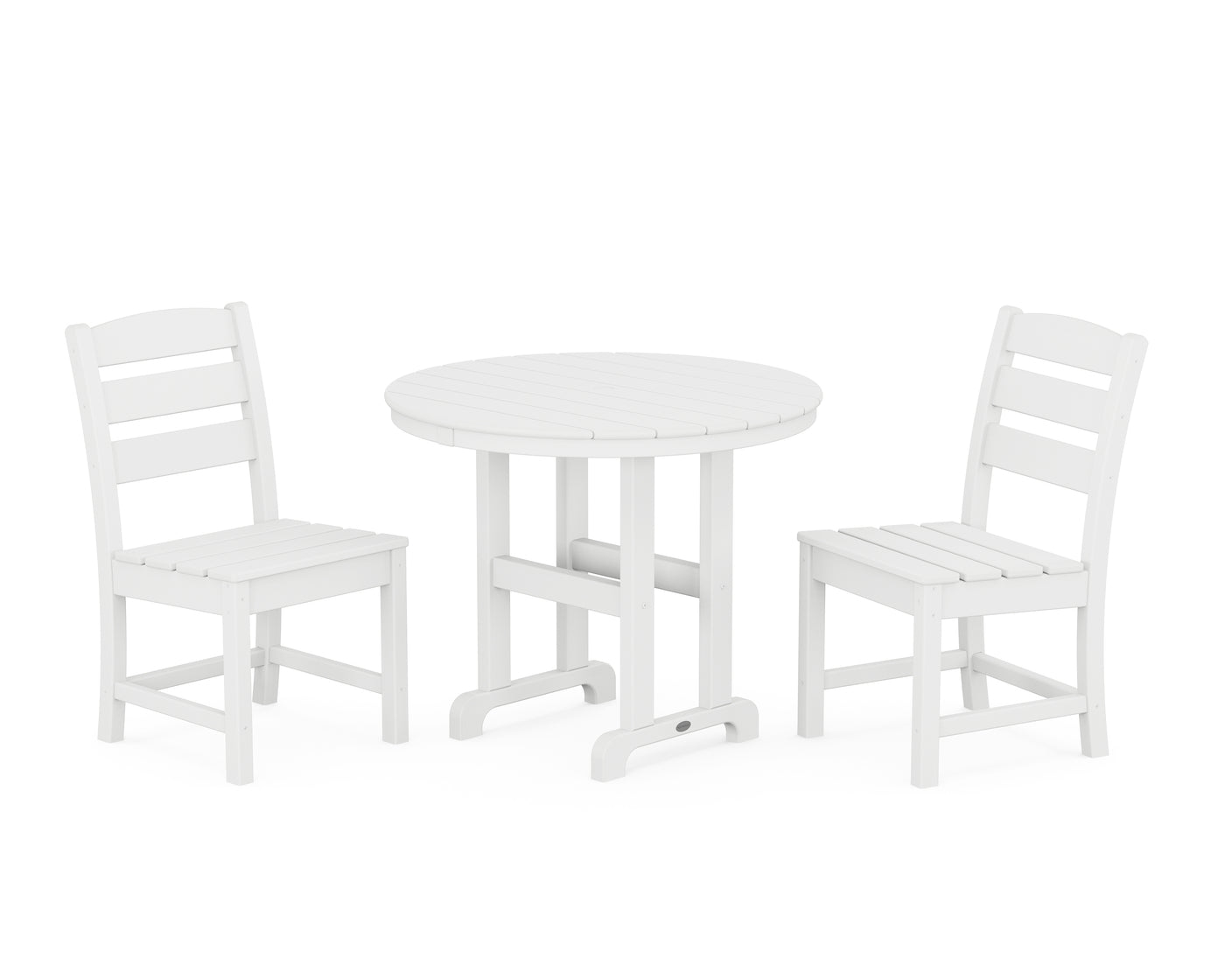 Lakeside Side Chair 3-Piece Round Dining Set