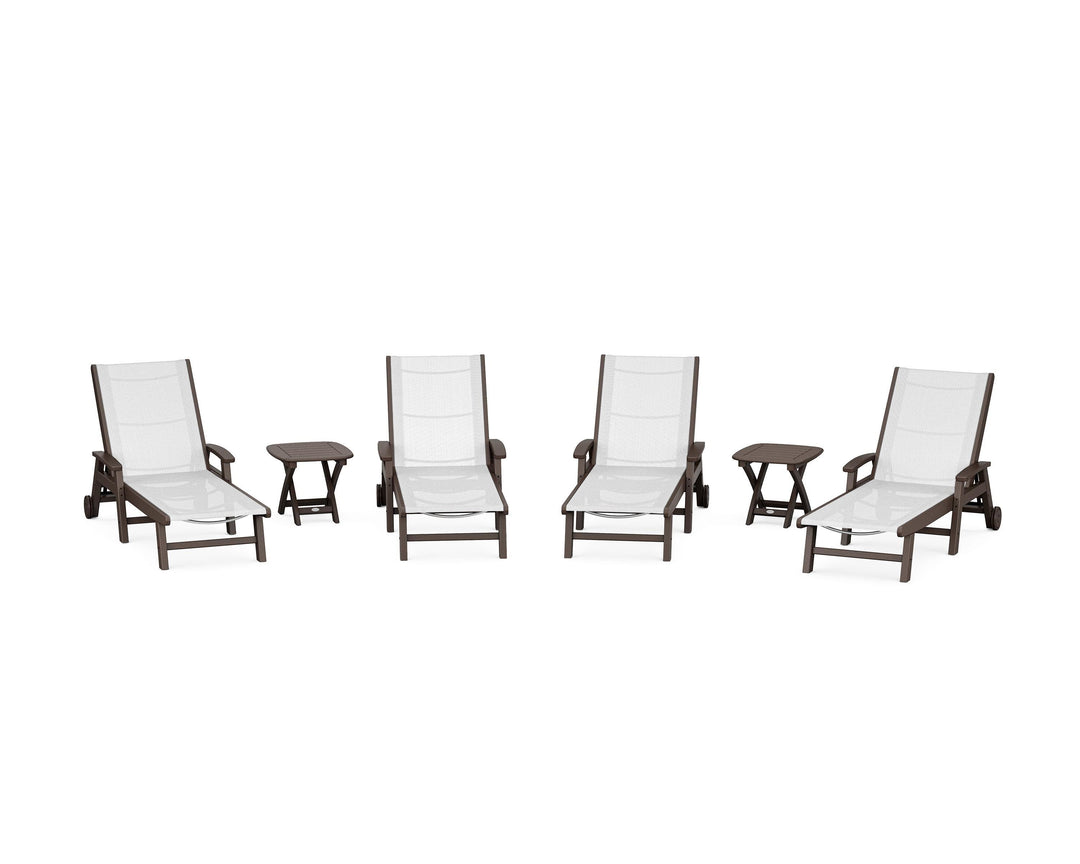 POLYWOOD® Coastal Chaise 6-Piece Set with Wheels
