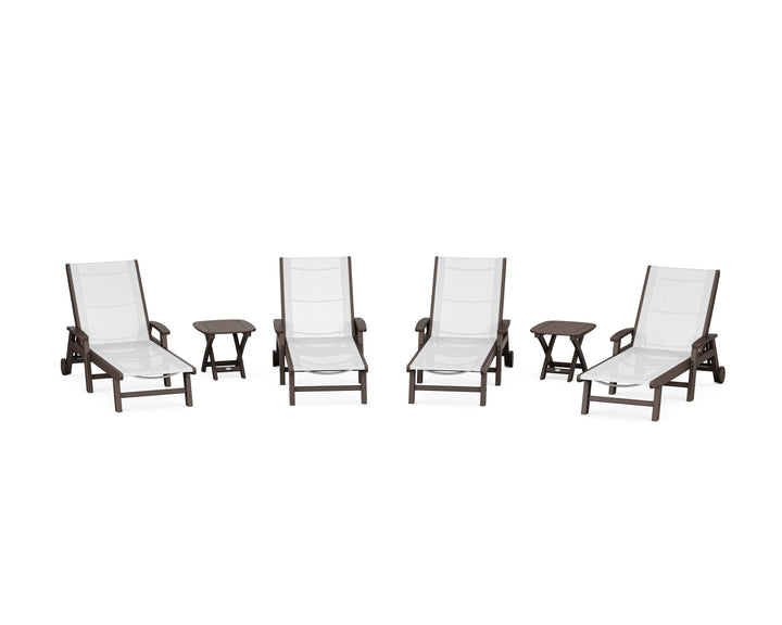 POLYWOOD® Coastal Chaise 6-Piece Set with Wheels