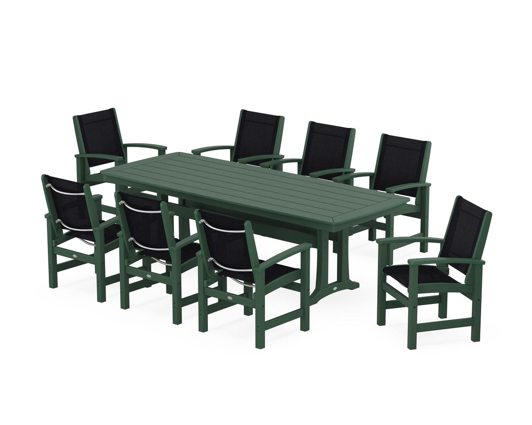 POLYWOOD® Coastal 9-Piece Dining Set with Trestle Legs
