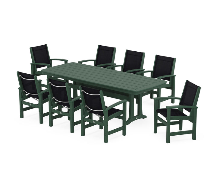 POLYWOOD® Coastal 9-Piece Dining Set with Trestle Legs